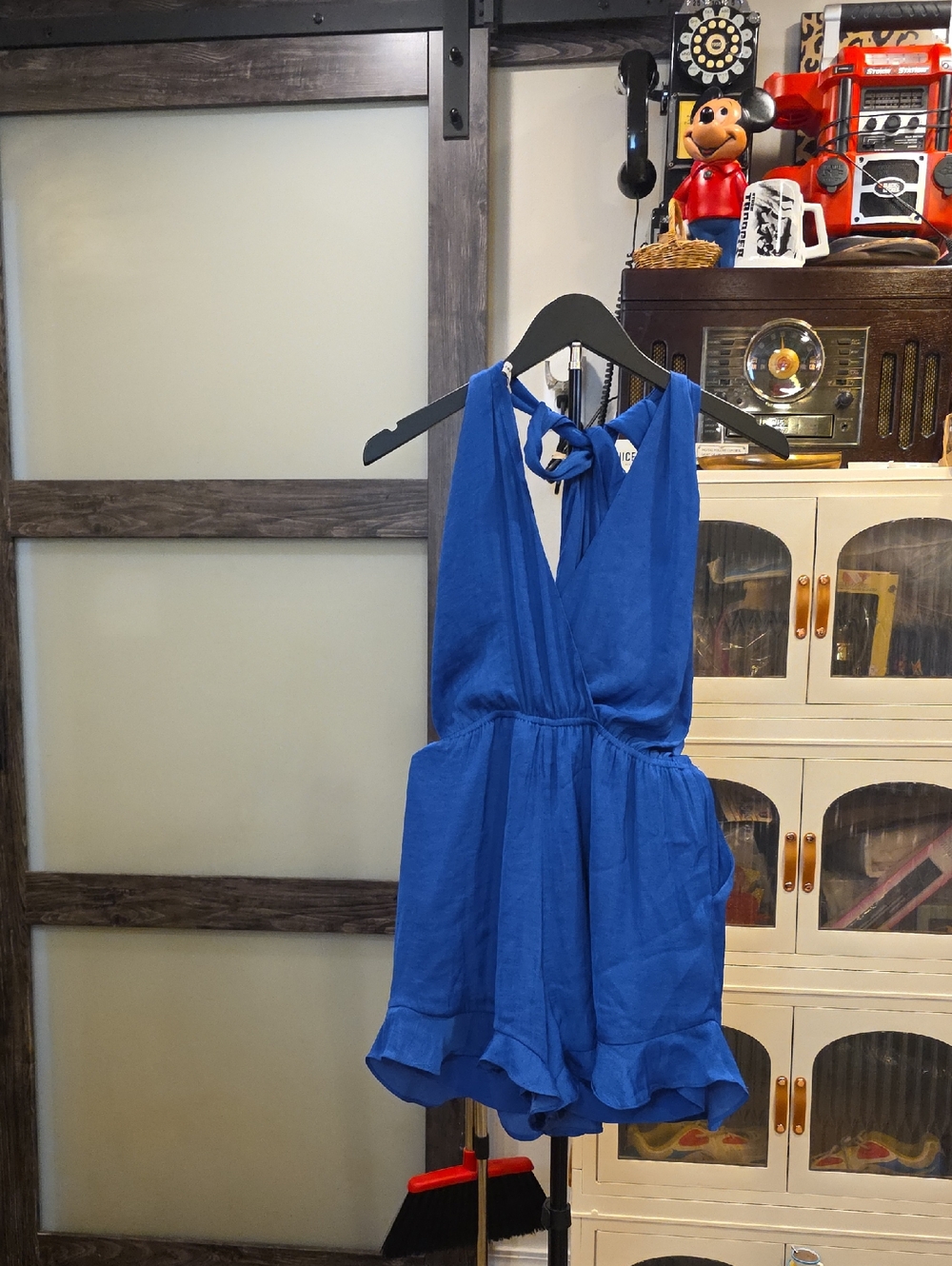 Naked Zebra Royal Blue Halter Romper for Kids